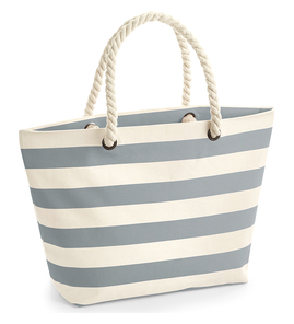 Hovedminiatyrbilde av Natural/Grey Westford Mill Nautical Beach 407 g/m2 Canvas 22L Strandveske