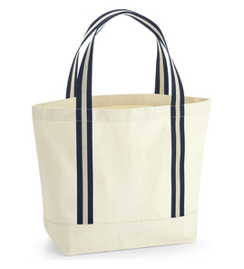 Hovedminiatyrbilde av Natural/French Navy Westford Mill Boat EarthAware® 340 g/m2 Økologisk Bomullskanvas 19L Strandveske