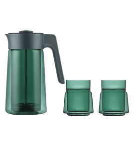 Hovedminiatyrbilde av Green Jacob Jensen Presskanne med 2 stk Glass