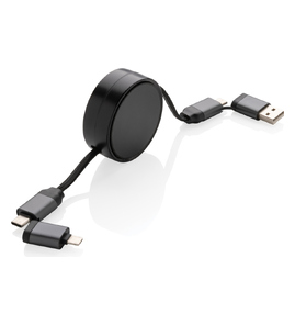 Produktbilde for XD Xclusive Terra RCS Resirkulert Aluminium Uttrekkbar 6-i-1 Ladekabel