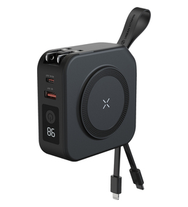 Produktbilde for Urban Vitamin Saratoga 10.000 mAh 5-i-1 Universell Reiselader med 20W PD og 15 W Magnetisk Trådløs Powerbank