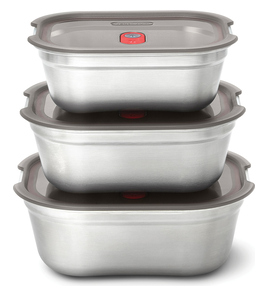 Produktbilde for Black + Blum Rustfritt Stål 3-Pack Sett med Matbokser 