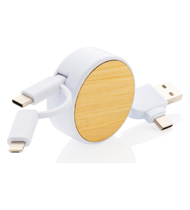 Produktbilde for XD Collection Ontario RCS Resirkulert Plast 6-i-1 Uttrekkbar Ladekabel