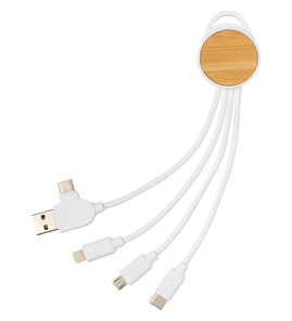 Produktbilde for XD Collection Ontario Rund RCS Resirkulert Plast 6-i-1 Ladekabel