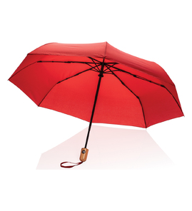 Hovedminiatyrbilde av Rød XD Collection Impact AWARE 190T RPET 21" Bambus Automatisk Sammenleggbar Paraply