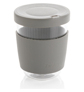 Hovedminiatyrbilde av Grå Ukiyo 360 ml Borosilikat med Silikonlokk og -grep Glasskopp
