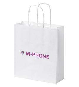 Produktbilde for Papirpose Liten (18 x 8 x 21 cm) 80 g/m2 Kraftpapir med Vridde Håndtak