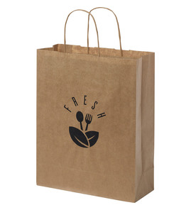 Hovedminiatyrbilde av Kraft brun Papirpose Medium (25 x 11 x 32 cm) 80 g/m2 Kraftpapir med Vridde Håndtak