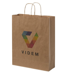 Hovedminiatyrbilde av Kraft brun Papirpose Stor (32 x 12 x 40 cm) 80-90 g/m2 Kraftpapir med Vridde Håndtak