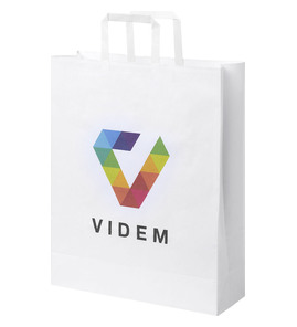 Produktbilde for Papirpose Stor (32 x 12 x 40 cm) 80-90 g/m2 Kraftpapir med Flate Håndtak