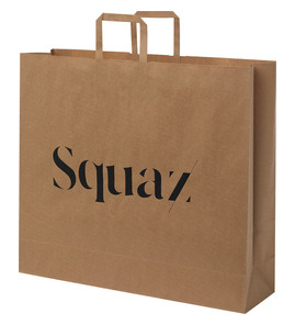 Hovedminiatyrbilde av Kraft brun Papirpose XXL (49,5 x 14 x 44 cm) 90-100 g/m2 Kraftpapir med Flate Håndtak