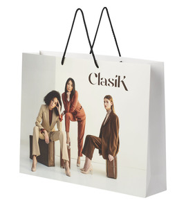 Produktbilde for Papirpose XXL (45 x 10 x 35 cm) Håndlaget 170 g/m2 Laminert Papir med Plasthåndtak 