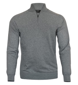 Hovedminiatyrbilde av Grey Melange Nimbus Brighton Bomull og Nylon 1/4-Zip Strikkegenser