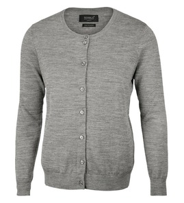 Hovedminiatyrbilde av Grey Melange Nimbus Phoenix Merinoull Strikket Cardigan Dame
